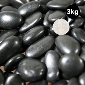 우화석 검정 광택(유광) 3kg 천연석 마노석 자연석 돌 자갈 흑자갈 원석 공예 조경 인테리어 마감재
